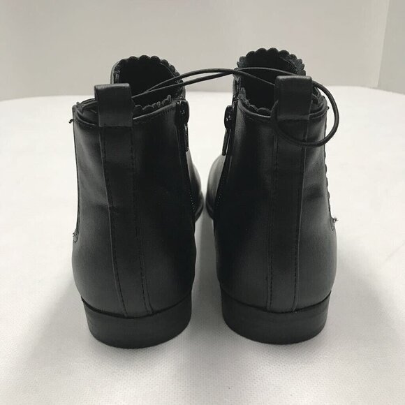 Arizona Ribbon Ankle Boots Booties Womens 3M Black Almond Toe Zip Up New - Picture 7 of 10